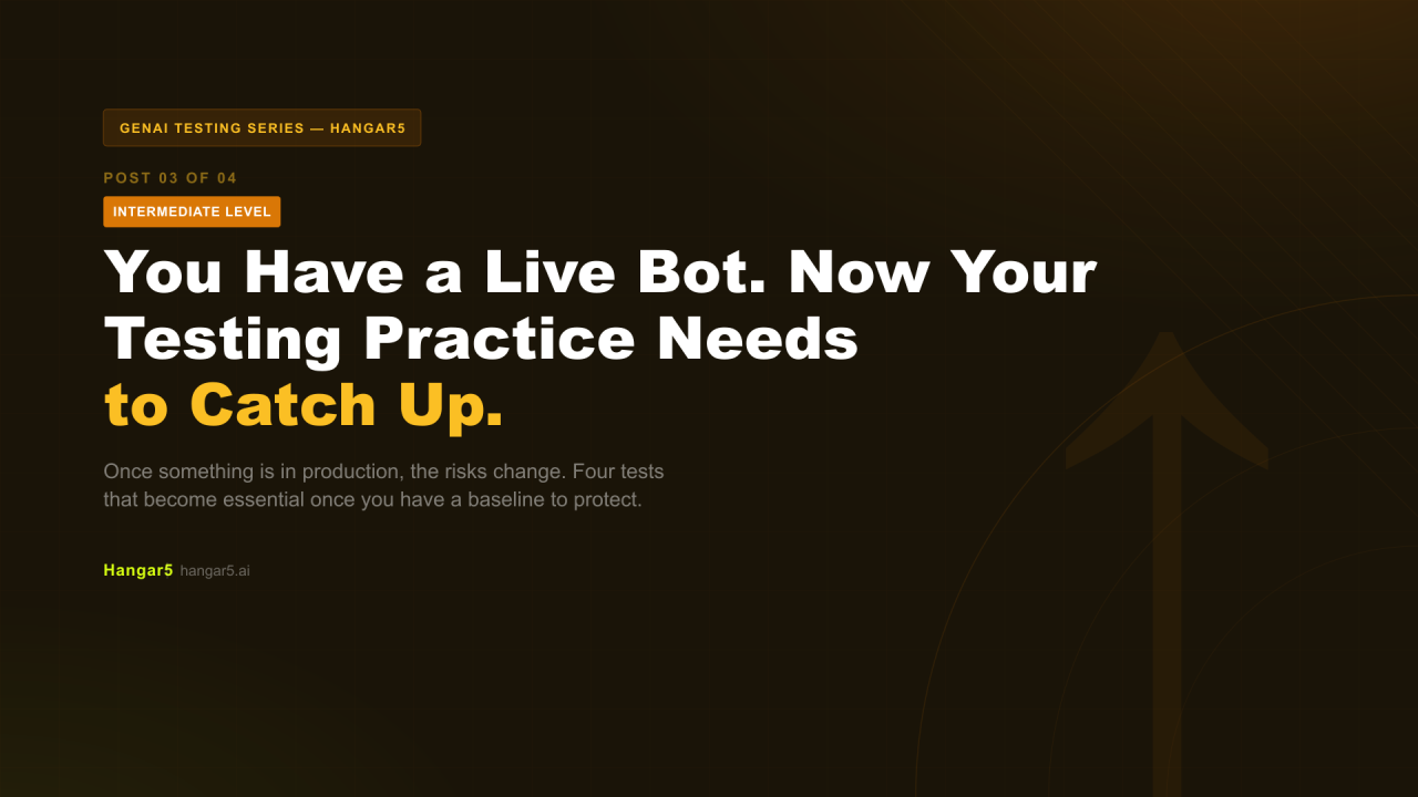You Have a Live Bot. Now Your Testing Practice Needs to Catch Up — Post 3 of 4 in the GenAI Testing Series